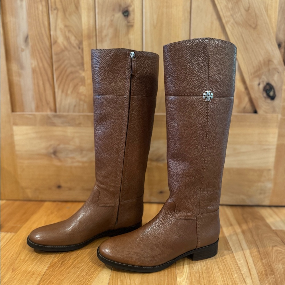 NWT Tory Burch Jolie Leather Tan Riding Boots size 9